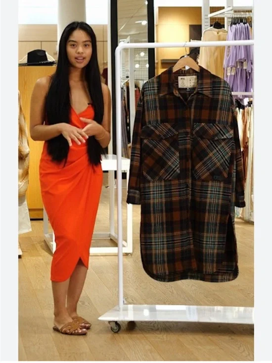 Sotola plaid coat🧥 medium - Picture 5 of 12